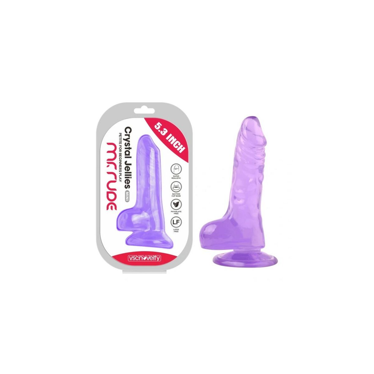 Dildo Realistico VSCNOVELTY TPE Viola 13,5 cm 4 M0400439_2