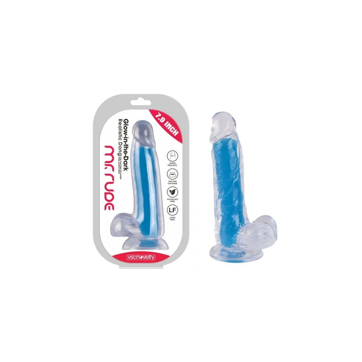 Dildo Realistico VSCNOVELTY TPE Azzurro 20 cm 5 M0400500_3