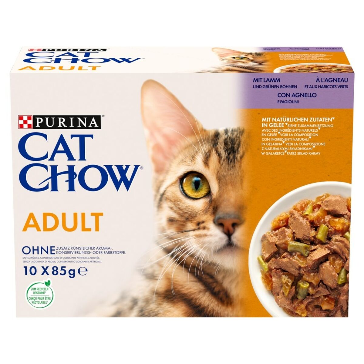 Cibo per gatti Purina Cat Chow Adult 1+ Agnello 10 x 85 g 2 S9110996_0