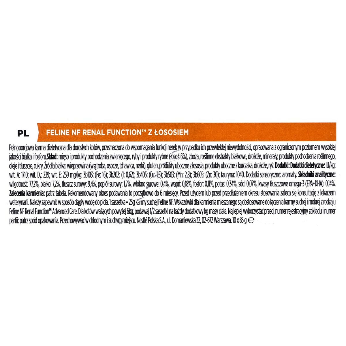Cibo per gatti Purina Feline Veterinary Diets NF Renal Function Salmone 10 x 85 g 5 S9108658_3