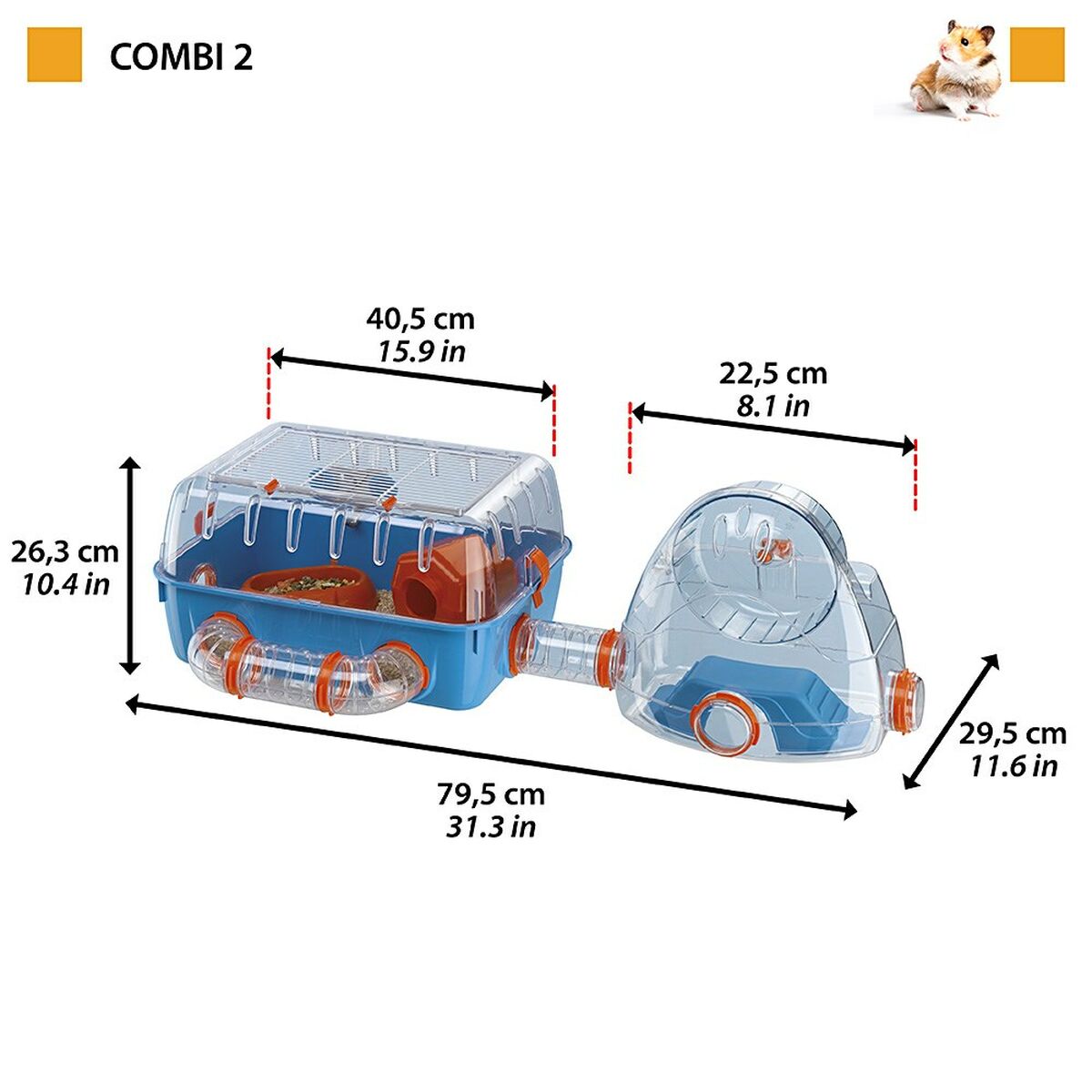 Gabbia Ferplast Combi 2 Plastica 79,5 x 29,5 x 29,5 cm 4 S9110313_2