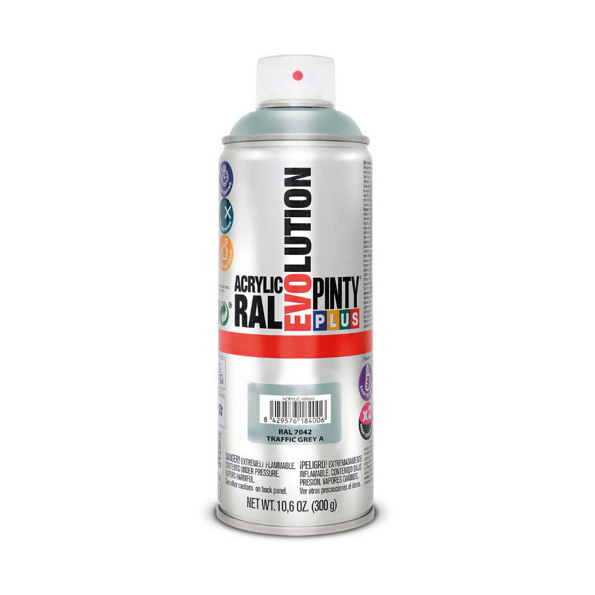 Vernice spray Pintyplus Evolution RAL 7042 400 ml Traffic Grey 2 S7902591_0