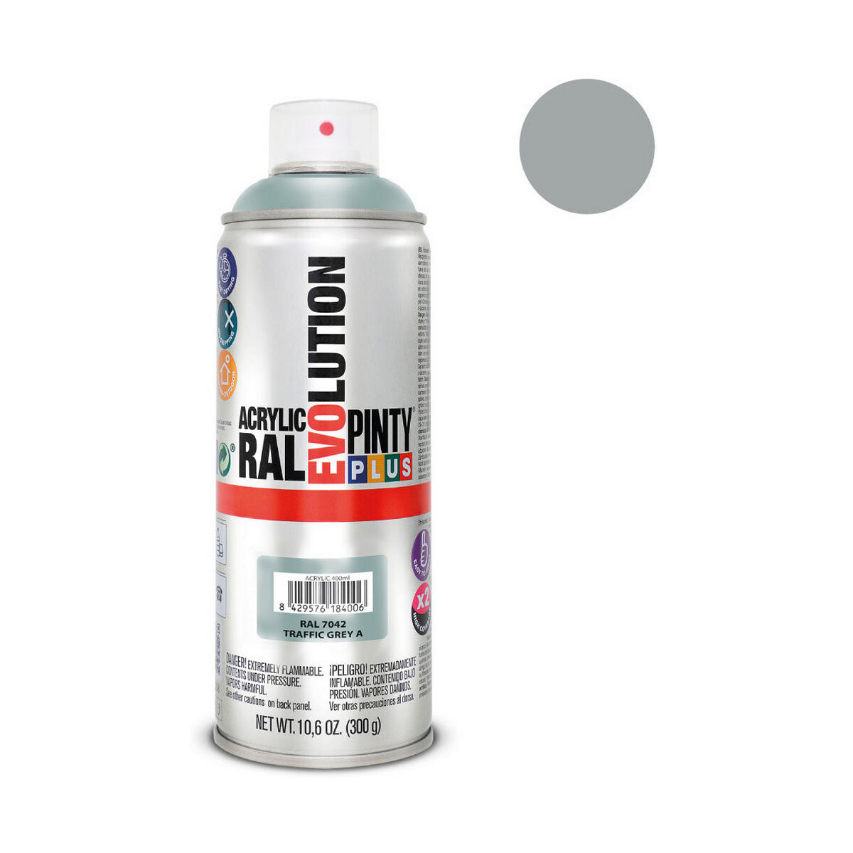 Vernice spray Pintyplus Evolution RAL 7042 400 ml Traffic Grey 3 S7902591_1