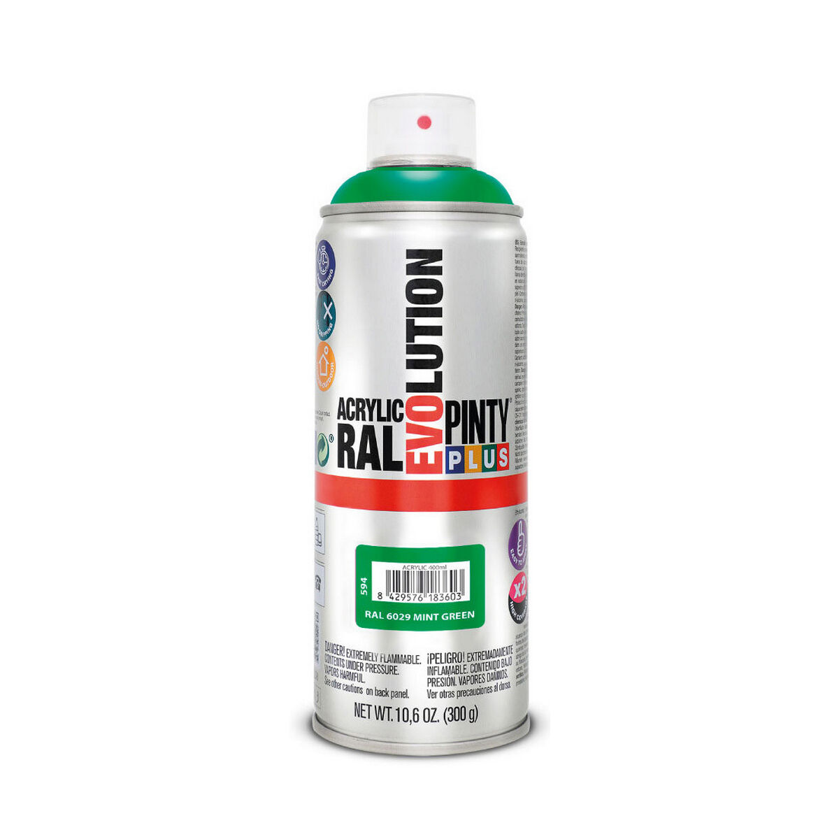 Vernice spray Pintyplus Evolution RAL 6029 400 ml Mint Green 2 S7902586_0