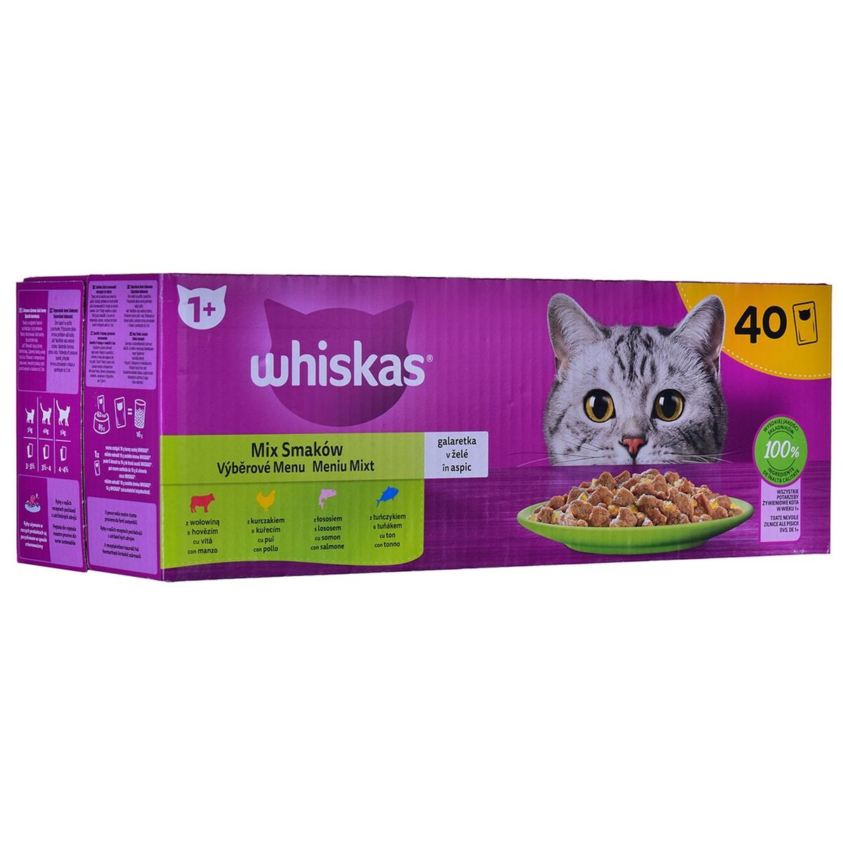 Cibo per gatti Whiskas Mix Favourites in jelly Pollo Salmone Tonno Carne di vitello 40 x 85 g 2 S9108747_0
