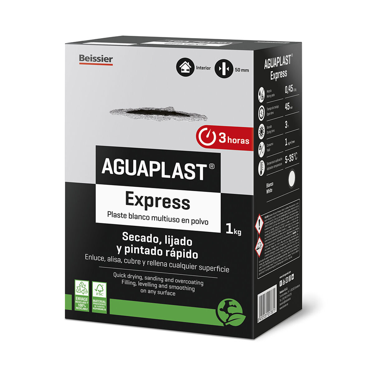 Gesso in polvere Aguaplast Express Bianco 1 kg 2 S7921070_0
