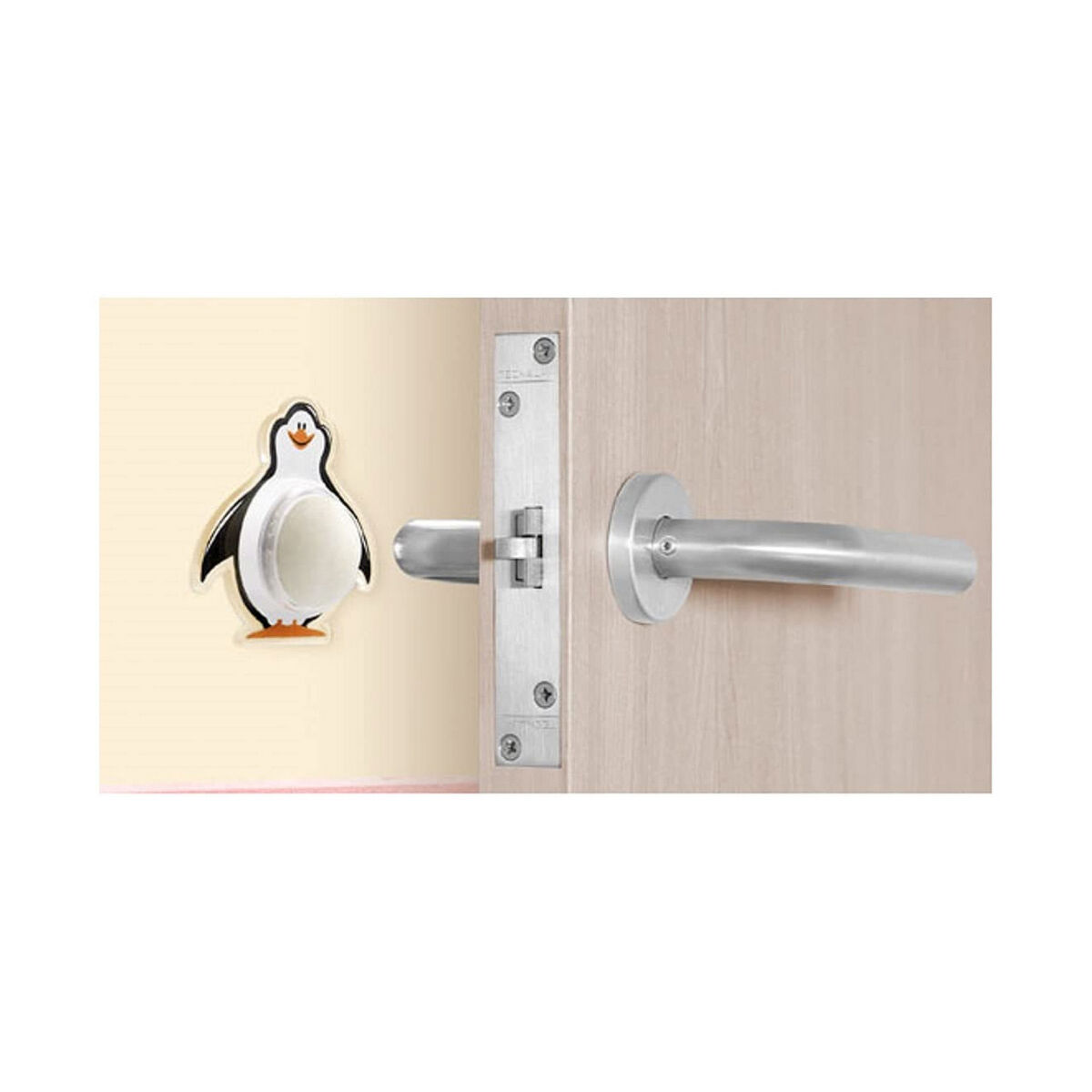 Arresto Inofix Porte Pinguino Adesivo Bianco/Nero PVC 4 S7909718_2
