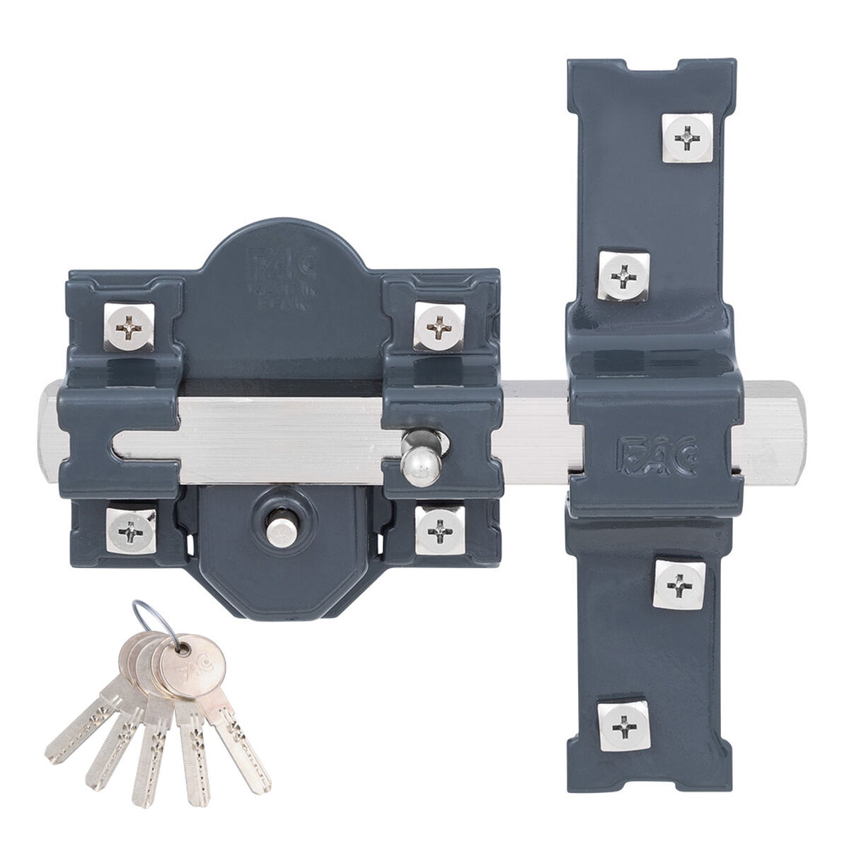 Chiavistello di sicurezza Fac 301-r/80 Acciaio Grigio scuro 50 mm 80 mm 2 S7919823_0