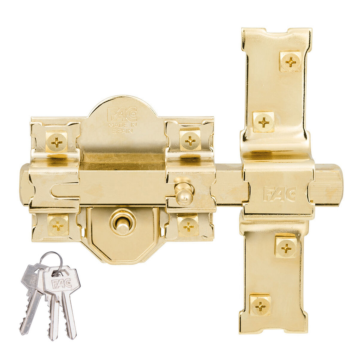 Chiavistello di sicurezza Fac 301-r/80 Dorato Acciaio 50 mm 80 mm 2 S7919825_0