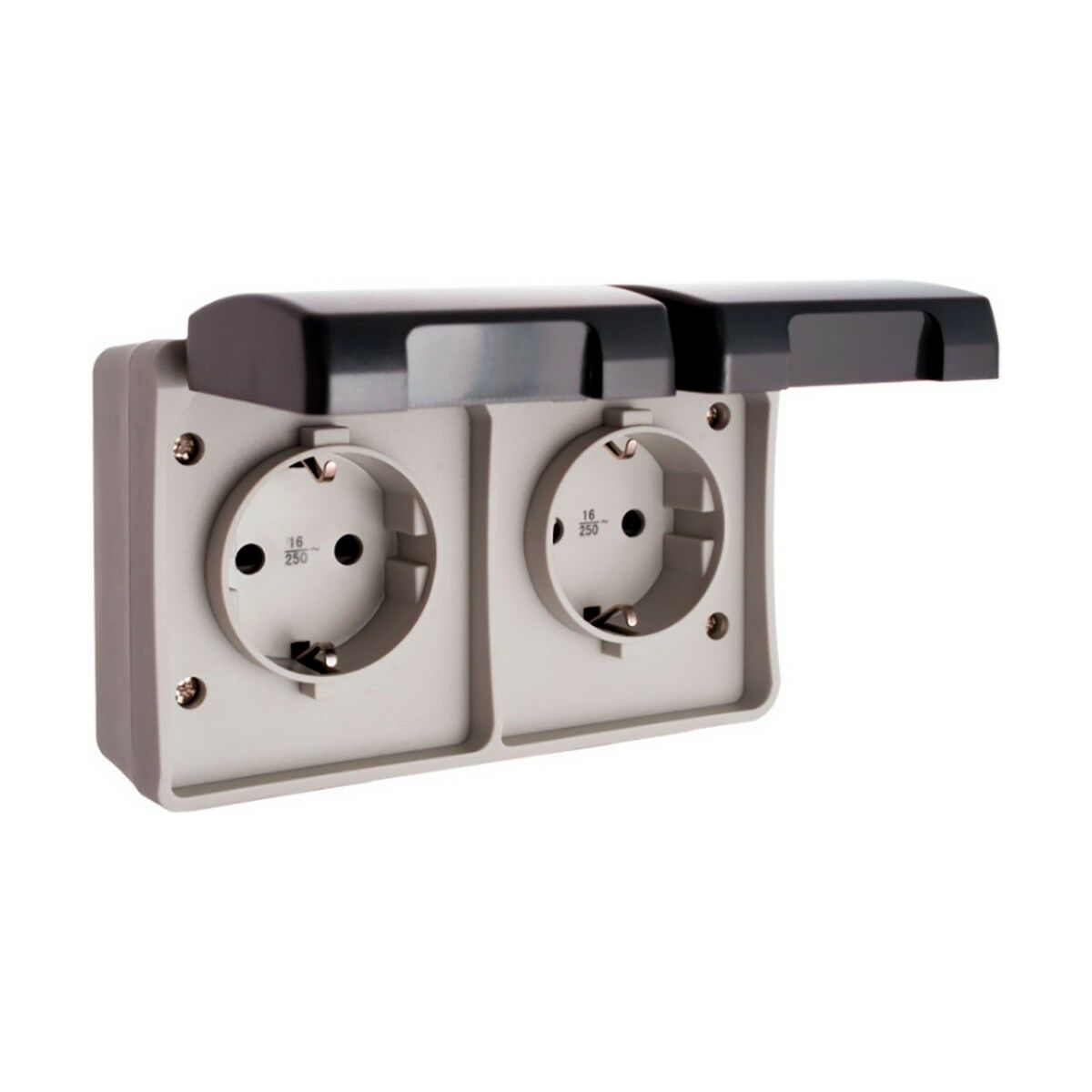 Base della spina Solera Con coperchio Doppia Grigio 16 A Superficie 2 S7916927_0