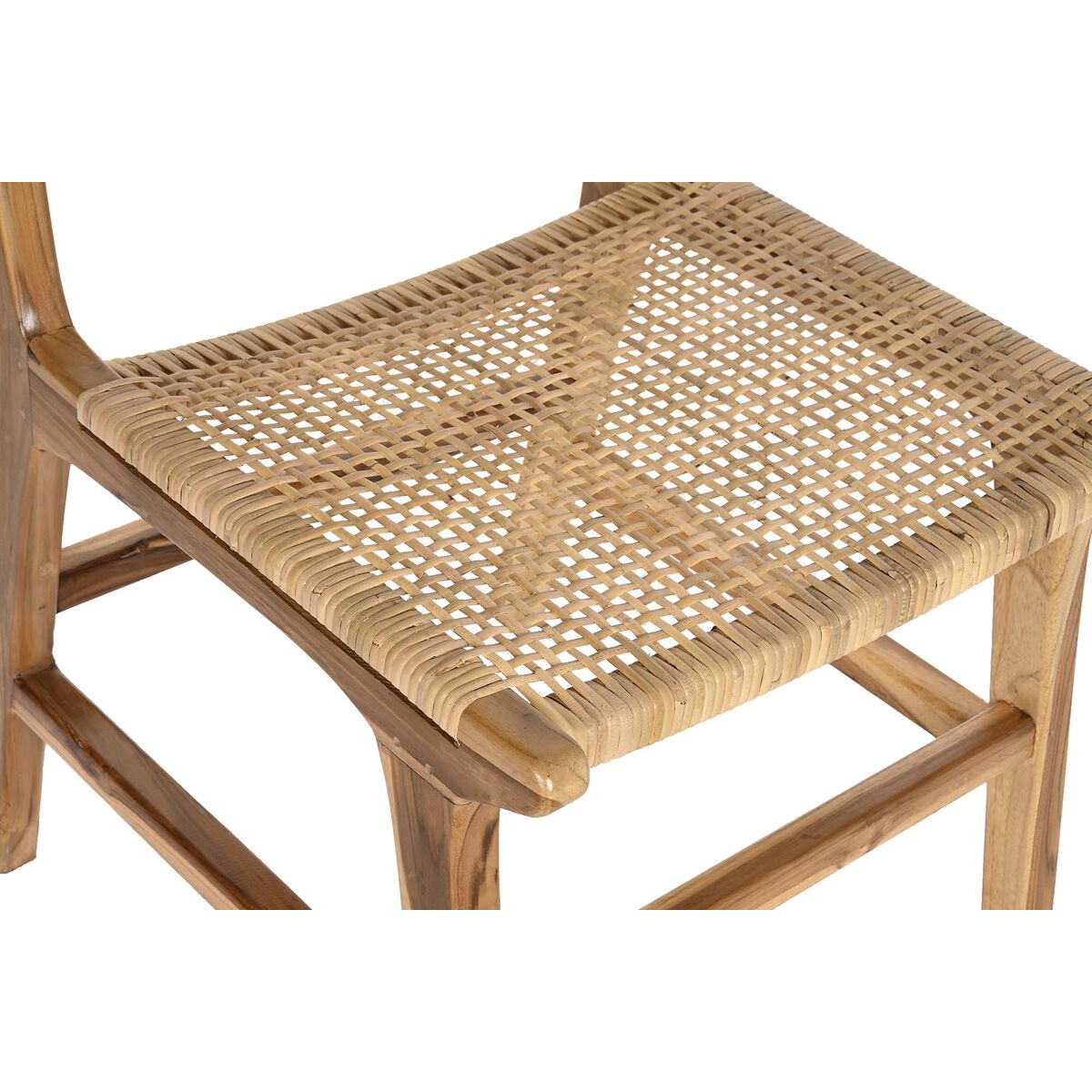 Sedia DKD Home Decor 51 x 48 x 86 cm 51 x 54 x 86 cm Naturale Teca Marrone Chiaro Rattan 4 S3034243_2