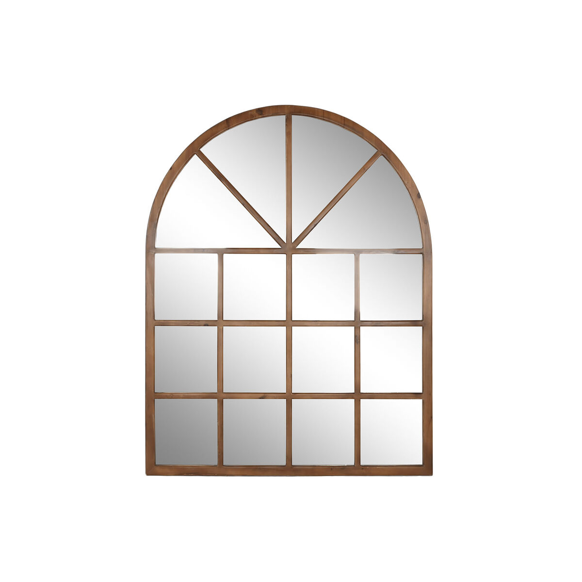 Specchio da parete Home ESPRIT Naturale Cristallo Abete Specchio Neoclassico Finestra 150 x 3,5 x 186 cm 2 S3054090_0