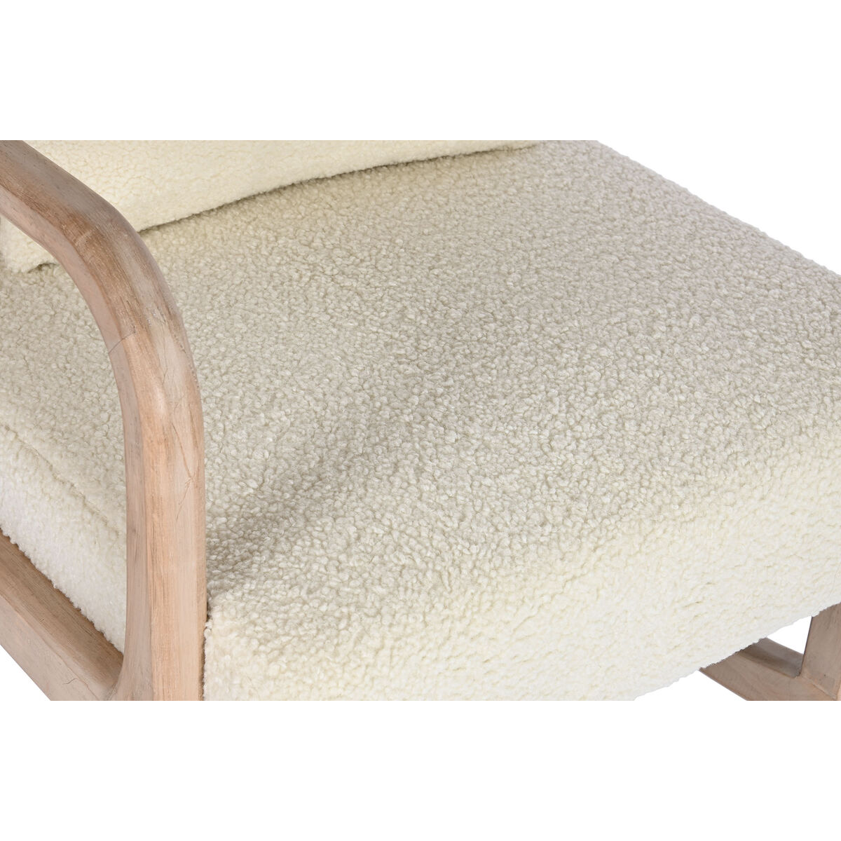 Sedia a Dondolo Home ESPRIT Bianco Naturale Legno d'albero della gomma 66 x 88 x 78 cm 3 S3054262_1