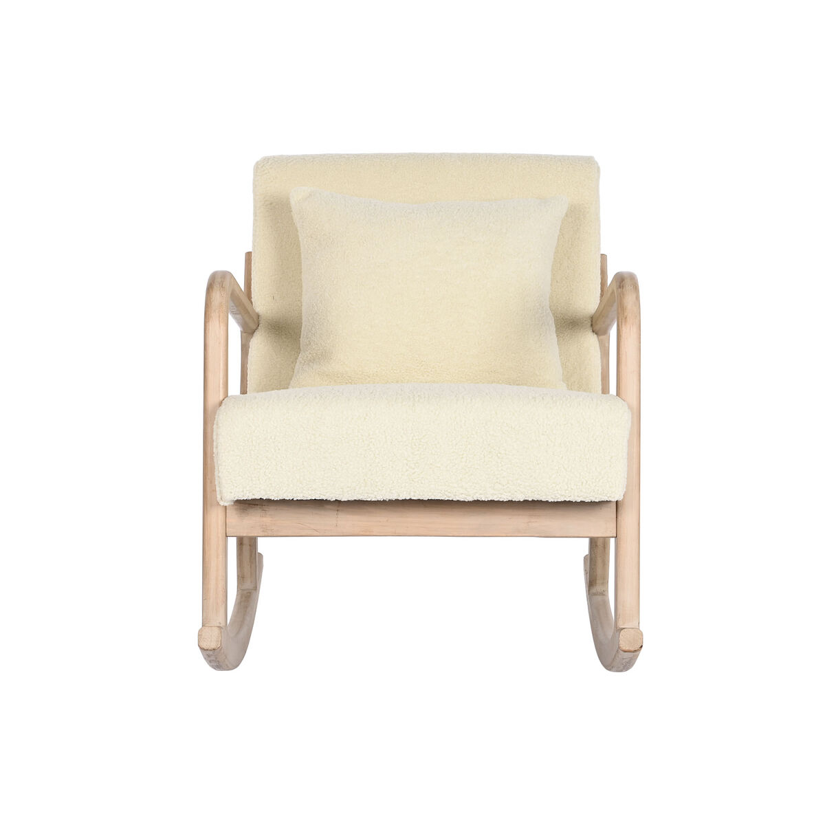 Sedia a Dondolo Home ESPRIT Bianco Naturale Legno d'albero della gomma 66 x 88 x 78 cm 7 S3054262_5
