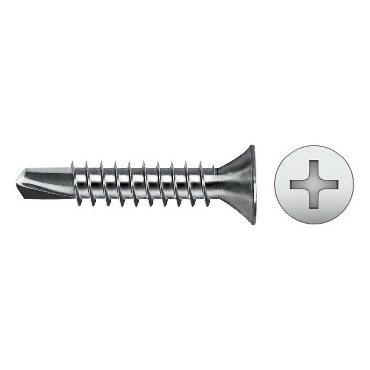 Vite autofilettante CELO 4,8 x 25 mm 250 Unità Zincato Svasata 2 S7909054_0
