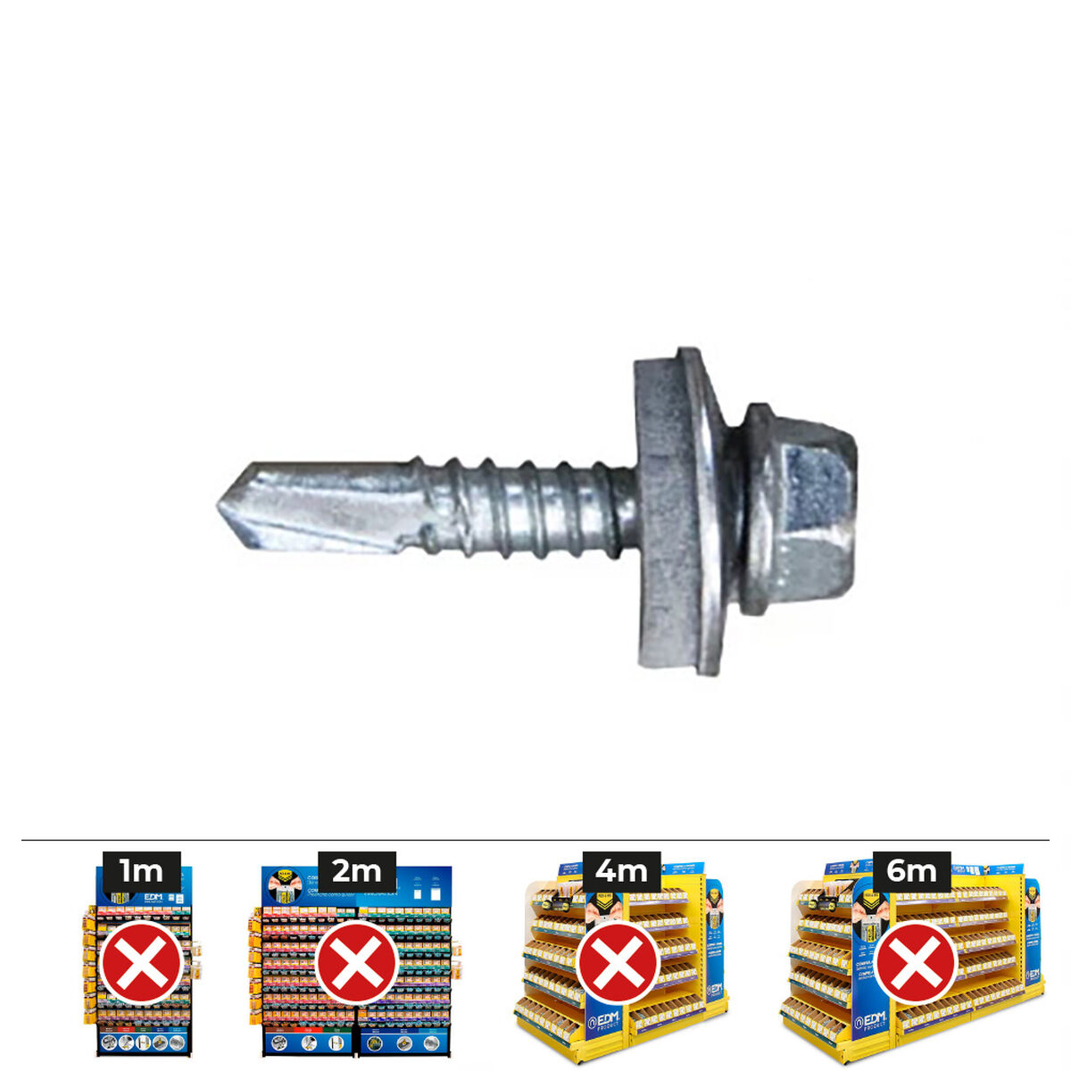 Scatola a viti CELO 7301 Zincato Ø 6,3 x 63 mm Con Rondella Esagonale Punta da trapano (250 Unità) 3 S7925934_1