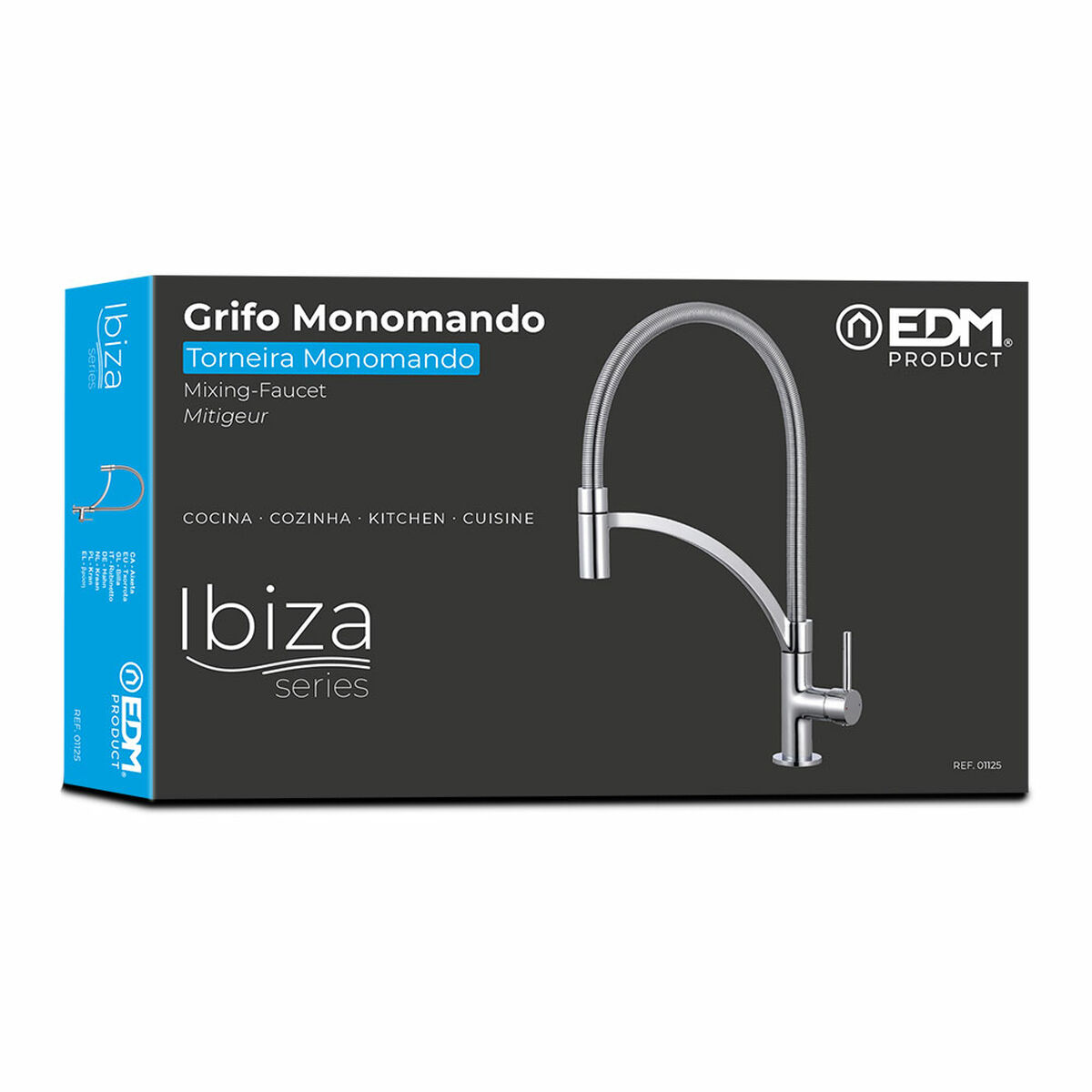 Rubinetto Monocomando EDM 01125 Ibiza Acciaio inossidabile Ottone Zinco 4,9 x 20 x 44, 5 cm 4 S7910078_2