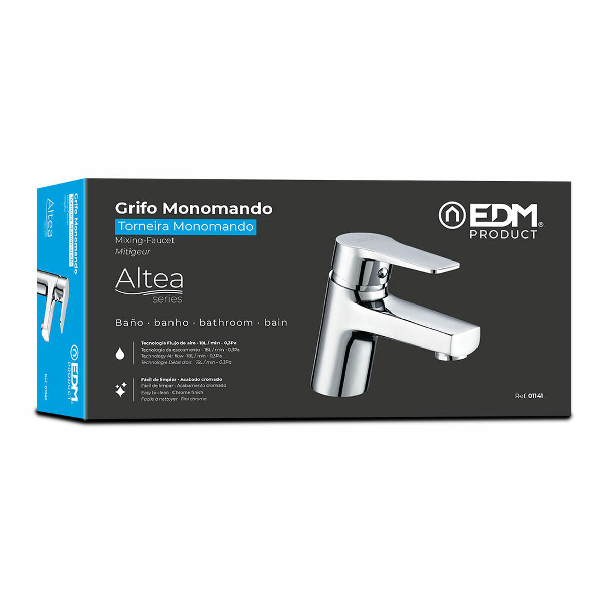Rubinetto Monocomando EDM 01141 Altea Acciaio inossidabile Ottone Zinco 14,5 x 12 cm 4 S7903836_2