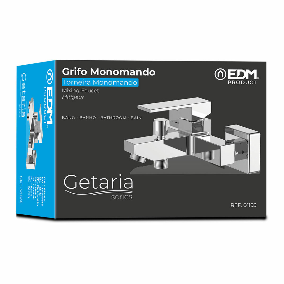Rubinetto Monocomando EDM 01193 Getaria Acciaio inossidabile Ottone Zinco 21 x 15,3 x 9,3 cm Vasca 4 S7910090_2
