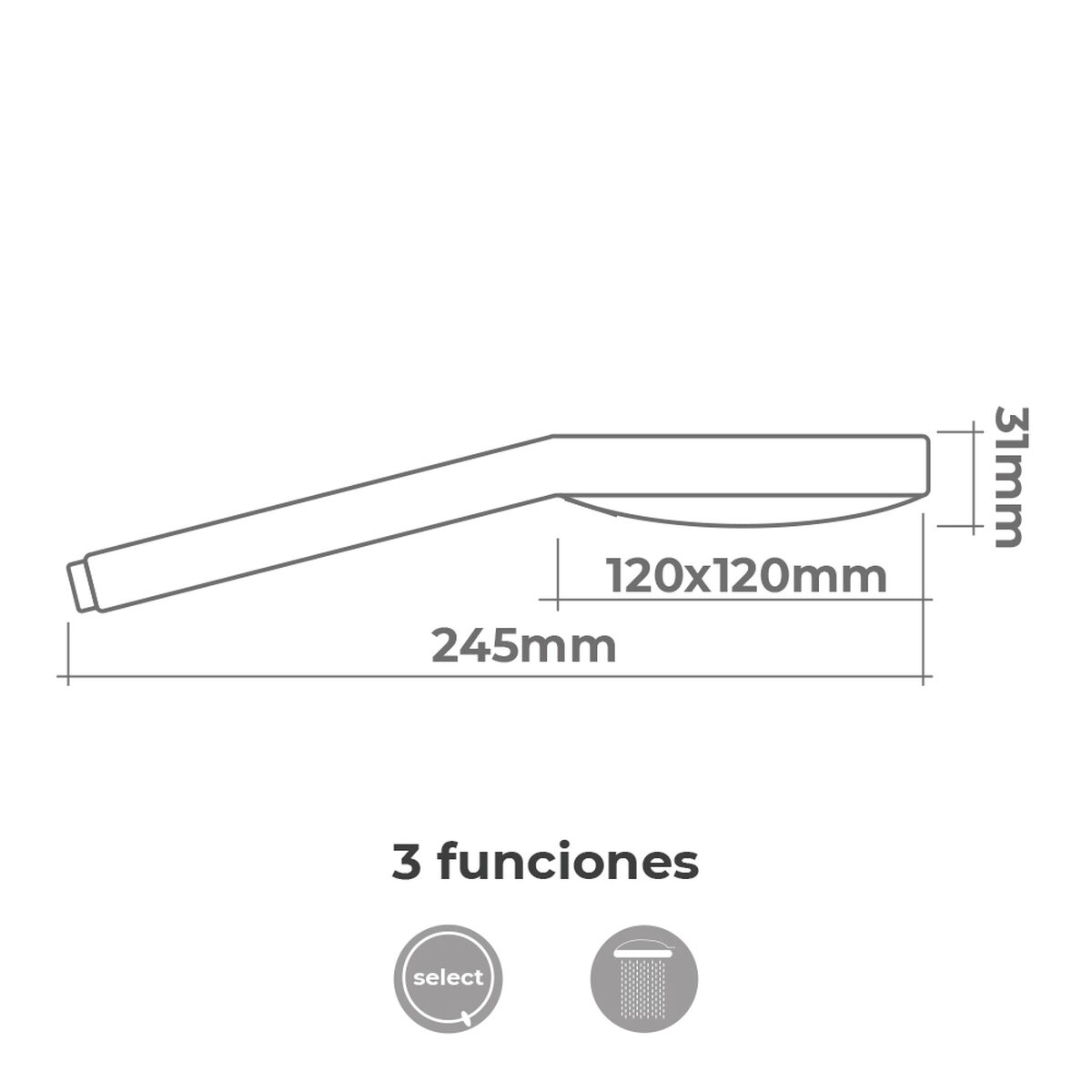 Soffione EDM 01332 ABS Quadrato Cromato 12 x 3,1 x 24,5 cm 3 S7901788_1