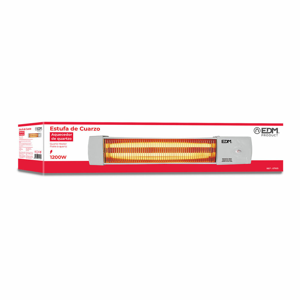 Stufetta al Quarzo EDM 07103 07103 Bianco Grigio 600-1200 W Bagni 4 S7914861_2