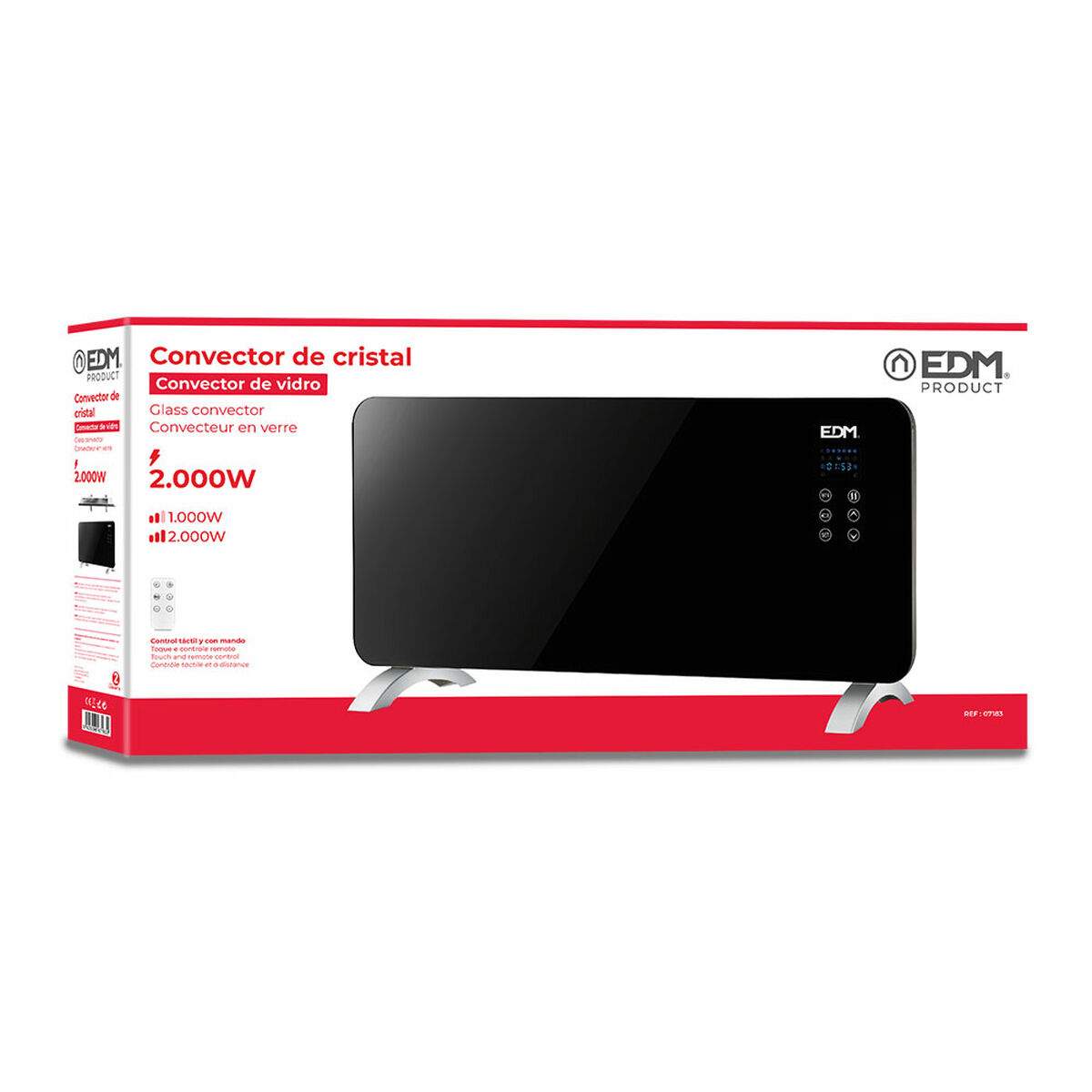 Radiatore Elettrico Digitale EDM 07183 07183 Nero 2000 W 4 S7905764_2