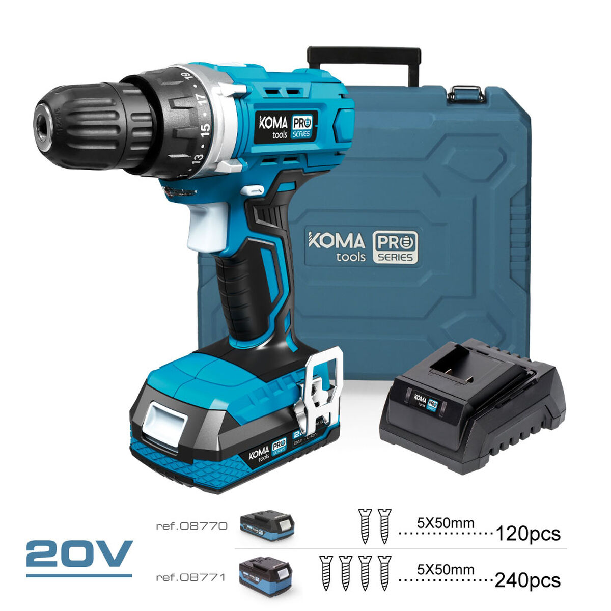 Set trapano e accessori Koma Tools Pro Series Cacciavite 70 piezas 4 S7920883_2