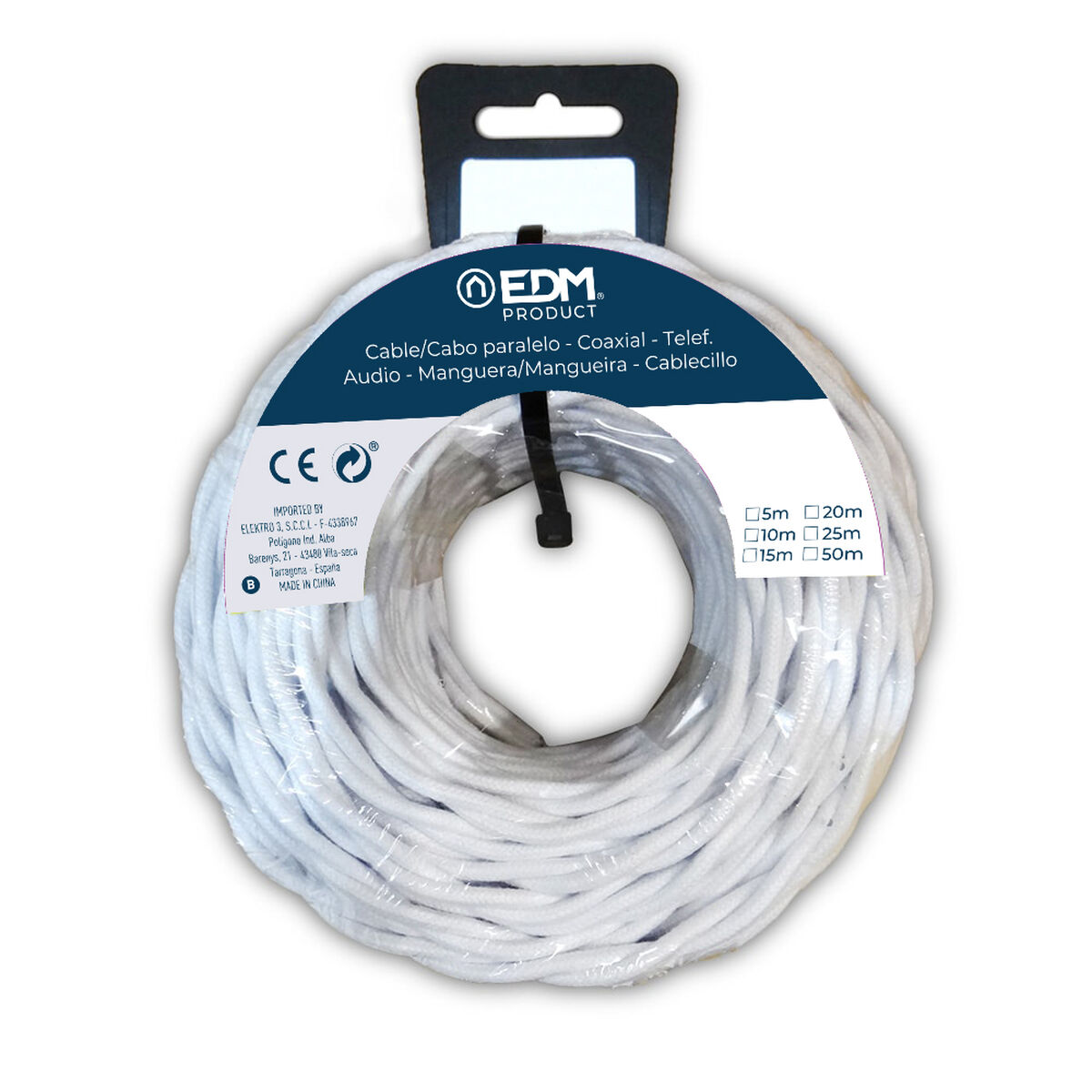 Cavo EDM 11887 Bianco 2 x 2,5 mm 5 m 3 S7901126_1