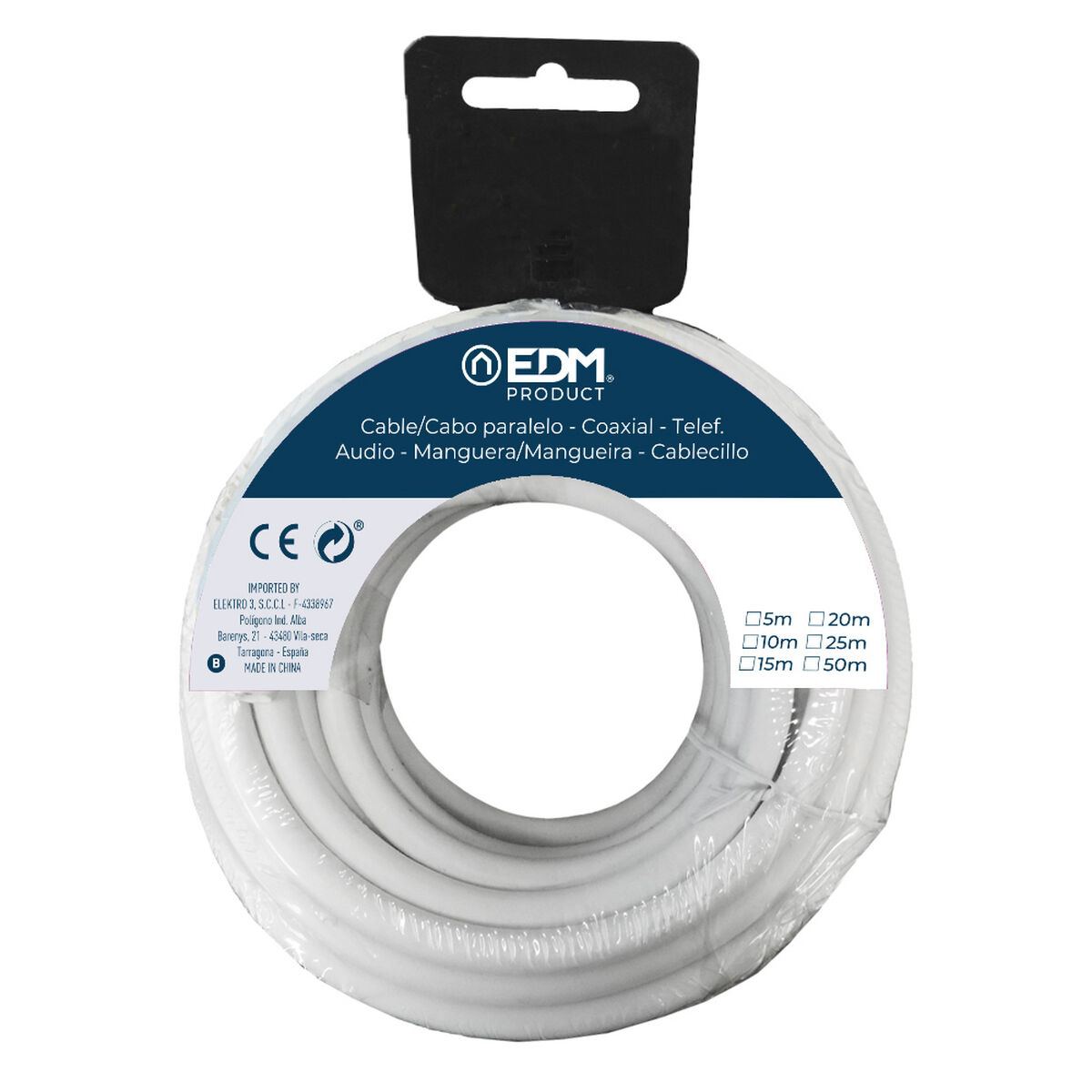 Cavo di Interfaccia Parallelo EDM 28145 28145 Bianco 25 m 3 x 1,5 mm 2 S7915213_0
