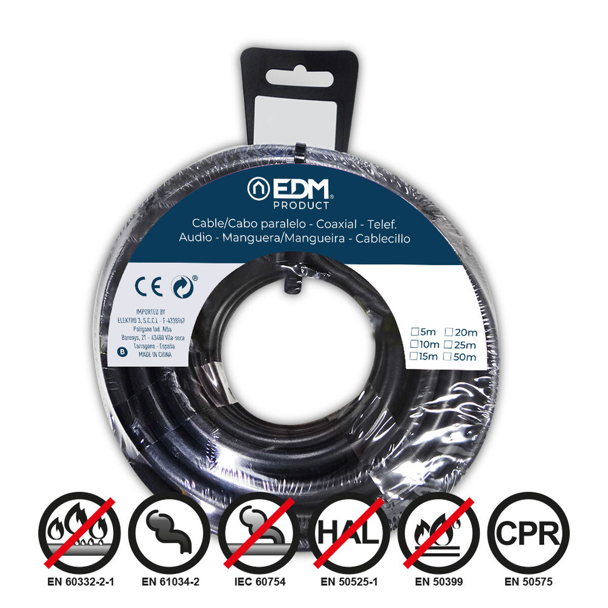 Cavo EDM 28426 Nero 1,5 mm 50 m 3 S7915289_1