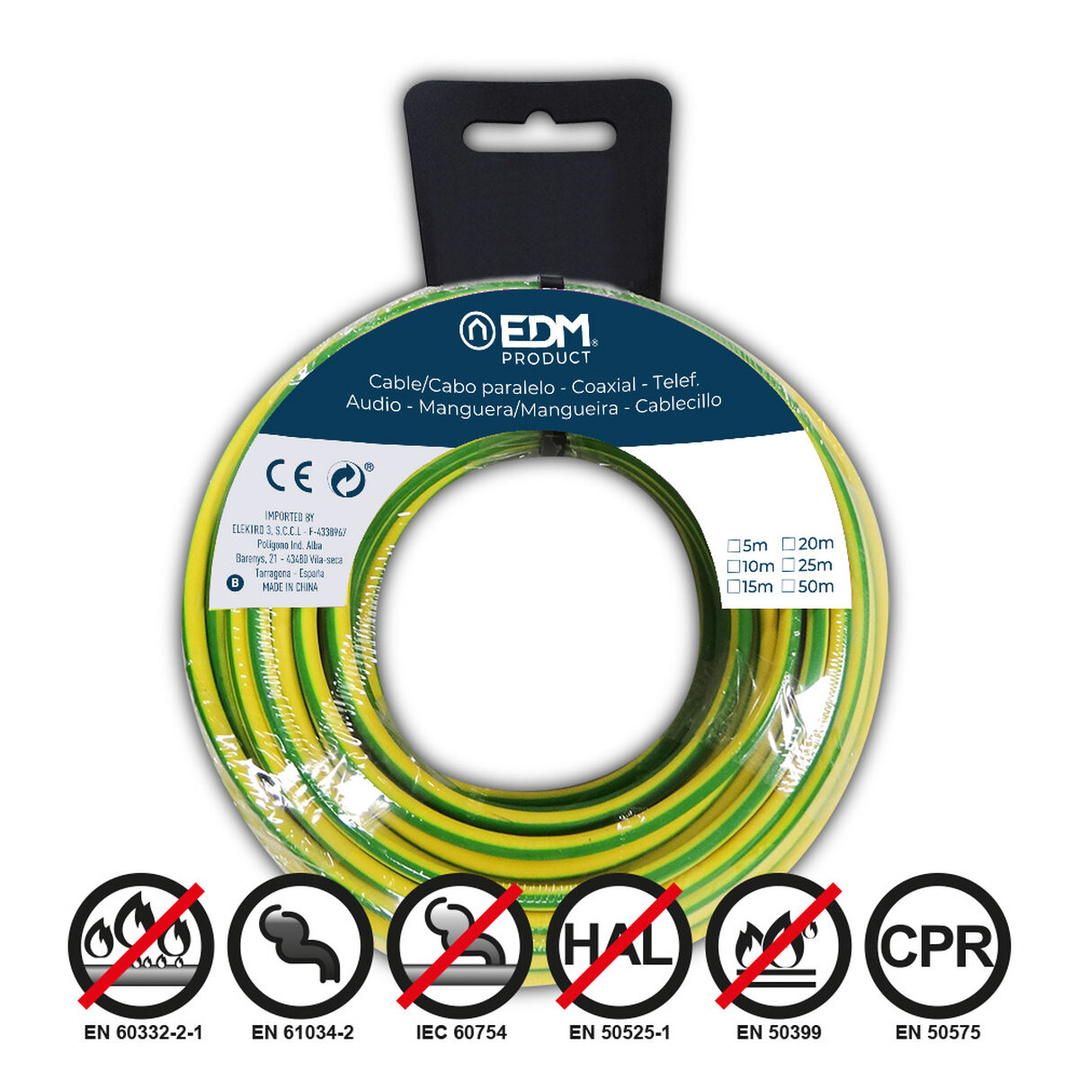 Cavo EDM 28493 Bicolore 4 mm 4 x 1,5 mm 15 m 3 S7915336_1