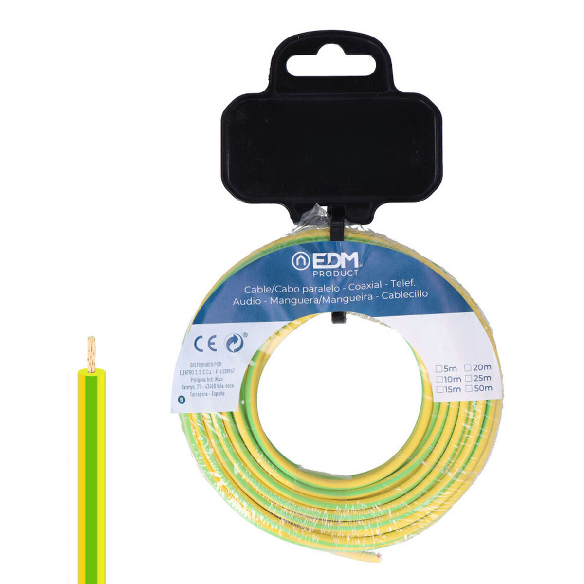 Cavo Elettrico Unipolare EDM 28577 Bicolore 5 m h07z1-k 2 S7926318_0