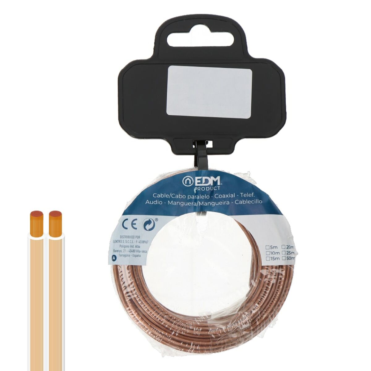 Cavo parallelo piatto EDM 28718 Trasparente 10 m 2 x 0,75 mm 2 S7925274_0