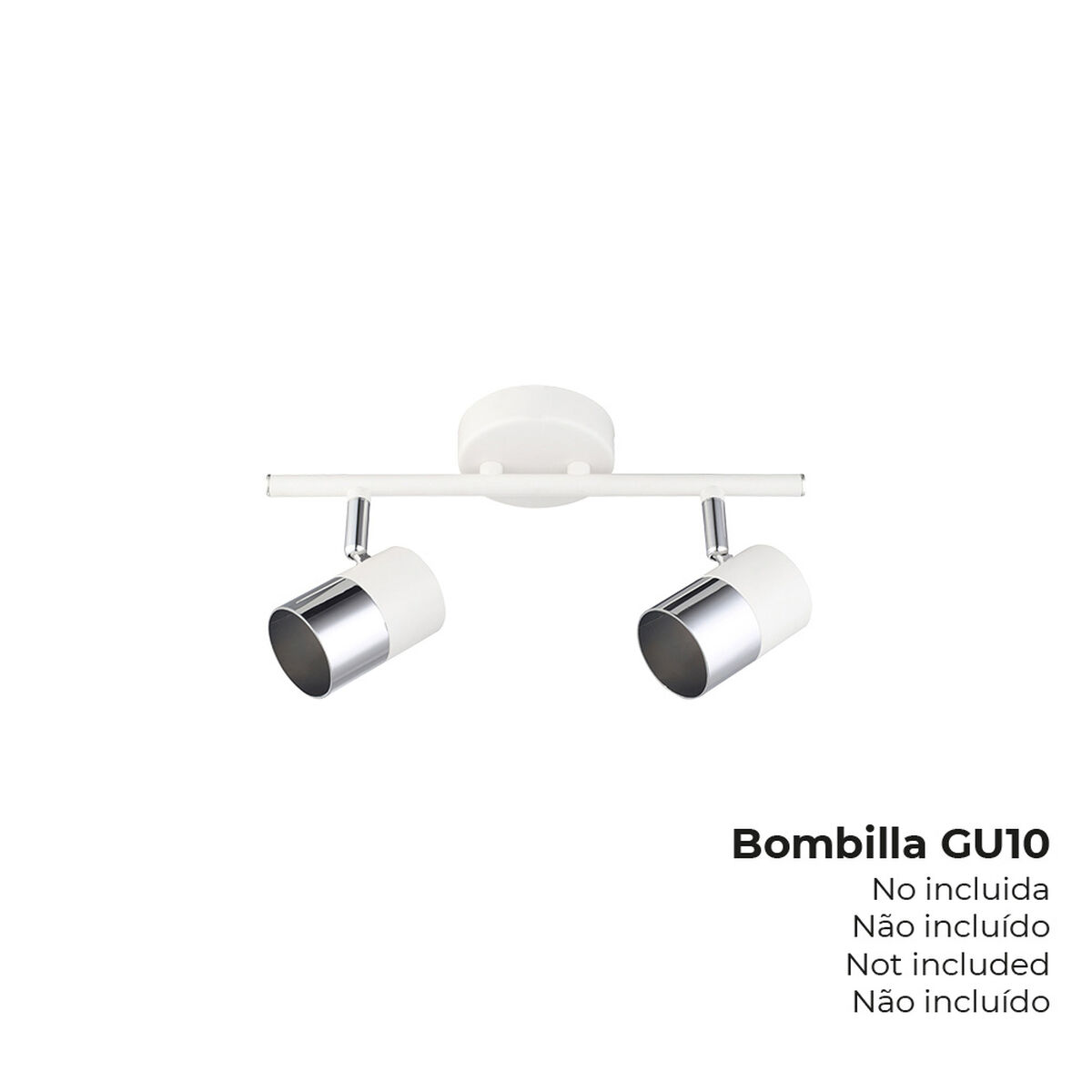 Faretto EDM 32012 moon 50 W GU10 30 x 7,6 x 15,2 cm Bianco 3 S7902429_1