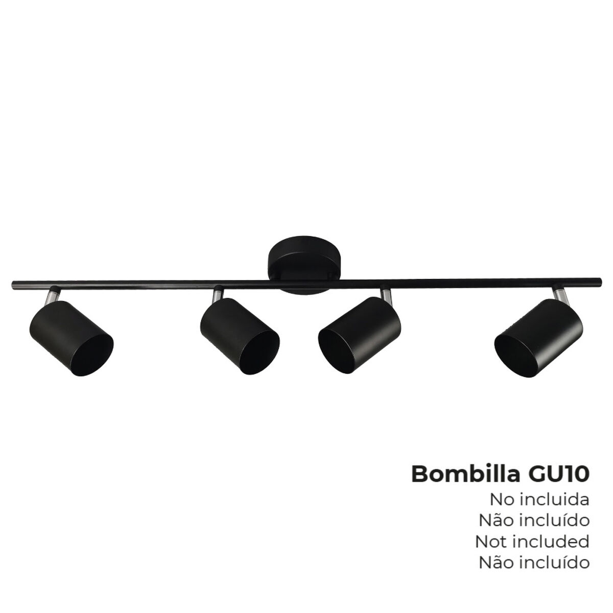 Lampadario EDM 32036 Nero Metallo 70 x 9 x 15,2 cm 3 S7914610_1