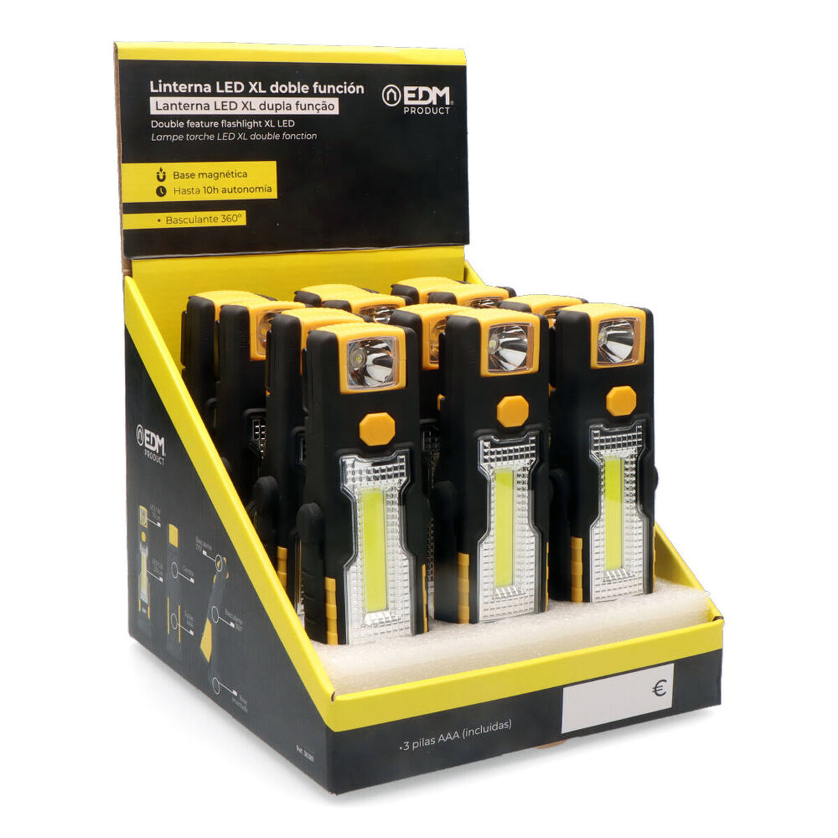 Torcia LED EDM 36381 Cob XL 3 W Doppi funzione Gancio Calamita 7 S7917316_5