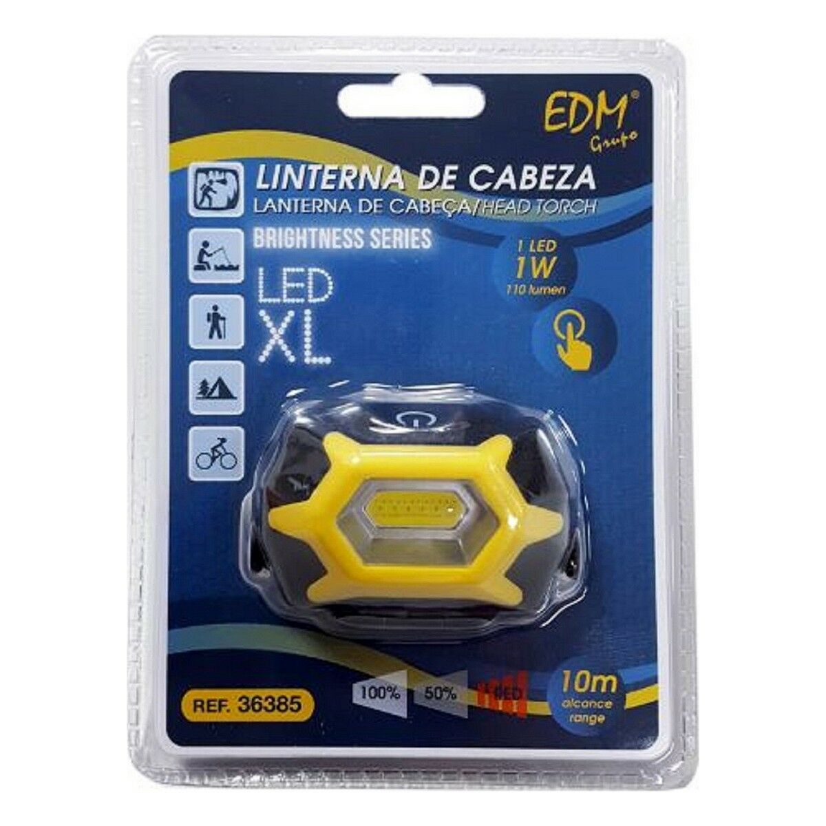 Torcia Frontale LED EDM 36385 XL Giallo Nero 1 W 120 Lm 4 S7900542_2