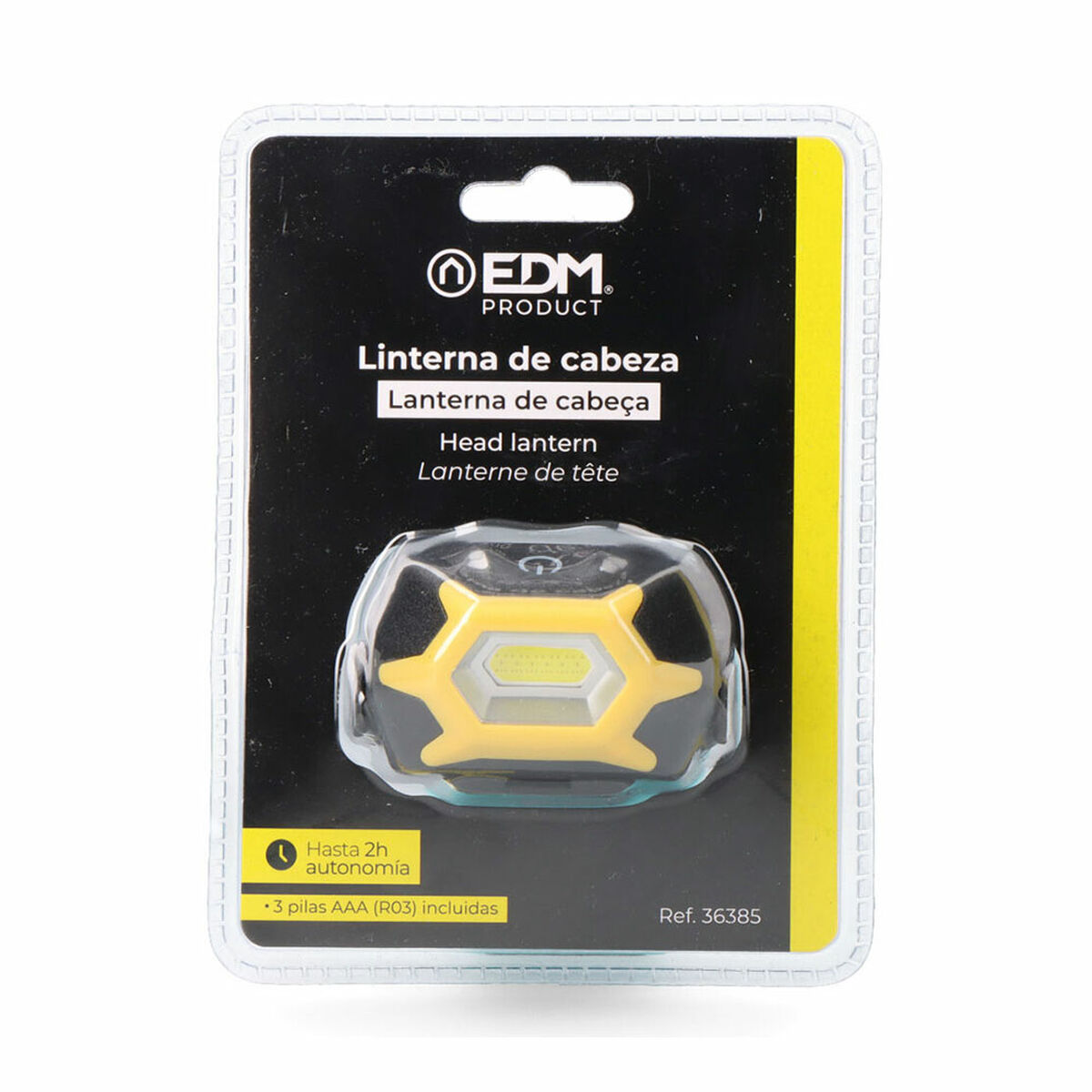 Torcia Frontale LED EDM 36385 XL Giallo Nero 1 W 120 Lm 8 S7900542_6