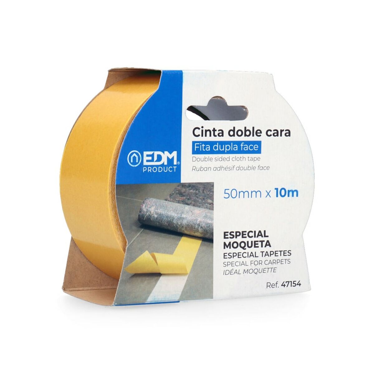 Nastro Adesivo EDM 47154 10 m x 50 mm 50 mm x 10 m Bianco 2 S7915935_0