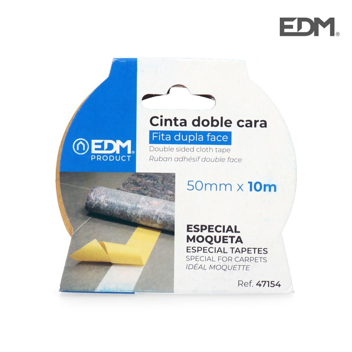 Nastro Adesivo EDM 47154 10 m x 50 mm 50 mm x 10 m Bianco 3 S7915935_1