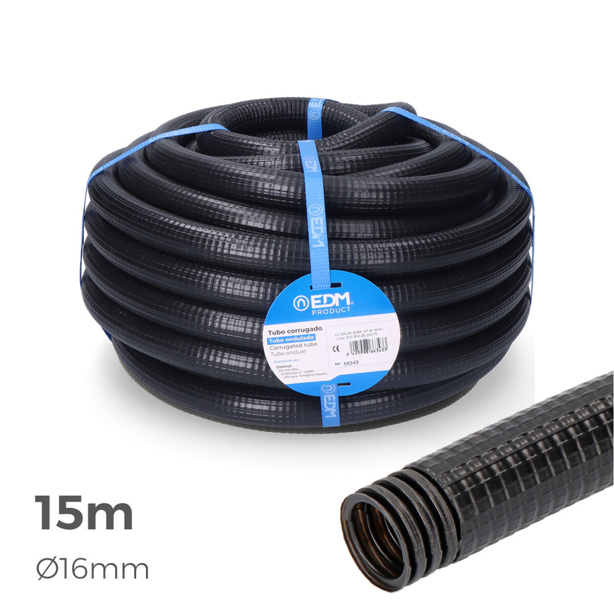Ondulato EDM 66342 Ferroplast Ø 25 mm Esterno Rivestito (15 m) (1 Unità) 3 S7916369_1