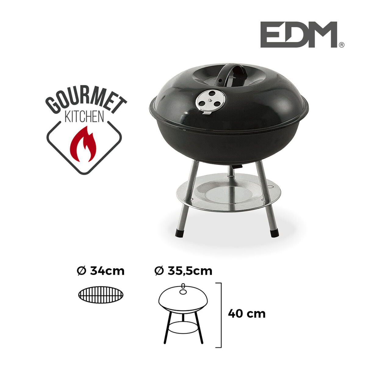 Barbecue EDM 73837 Nero 3 S7900923_1