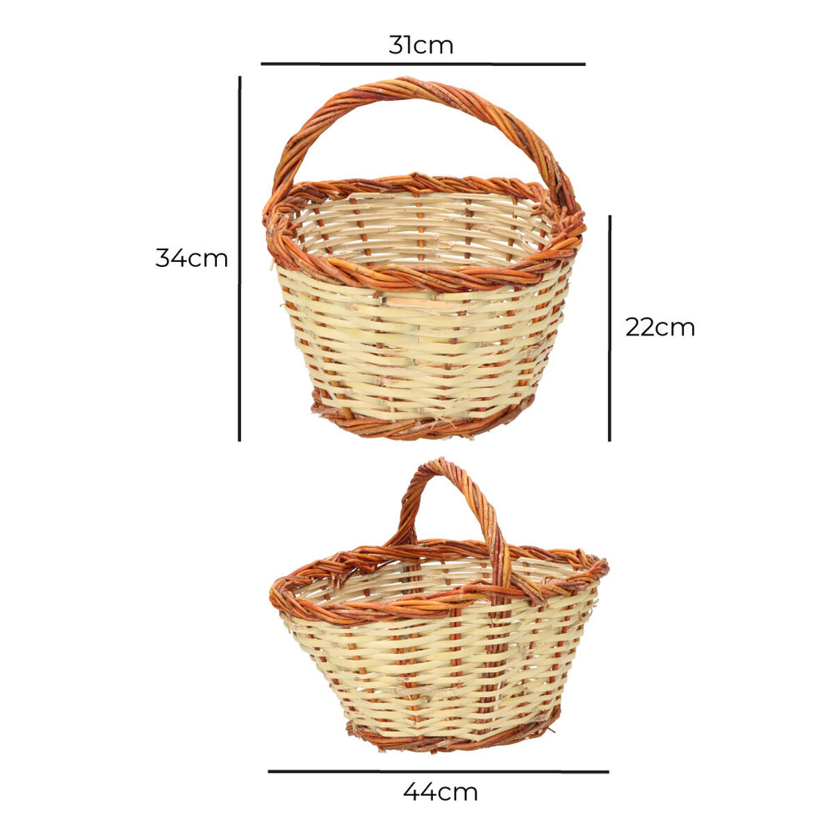 Cestino EDM Canna 44 x 31 x 22 cm 6 S7921620_4