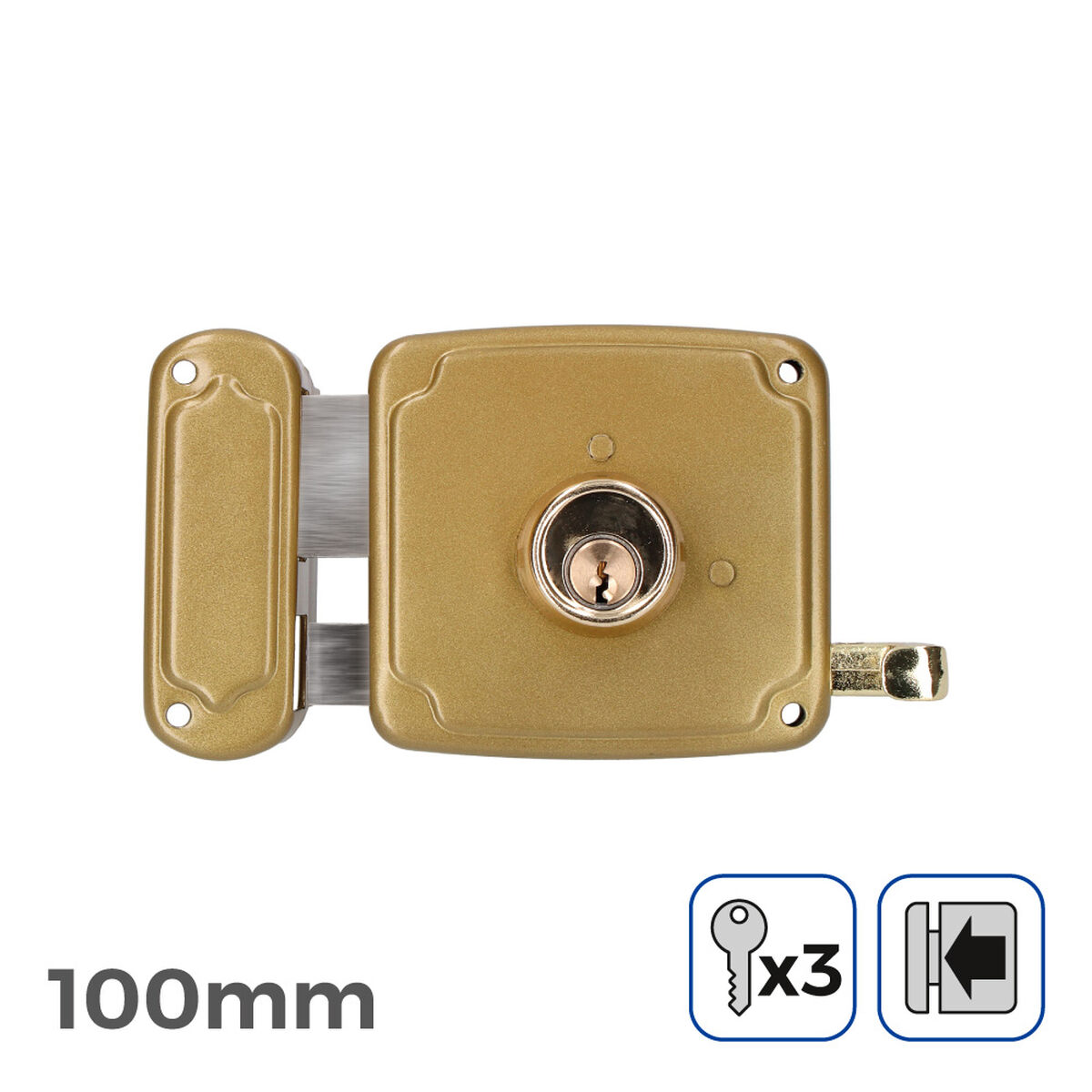 Serratura EDM 85266 Acciaio 100 x 94 mm Sovrapporre 3 S7901933_1