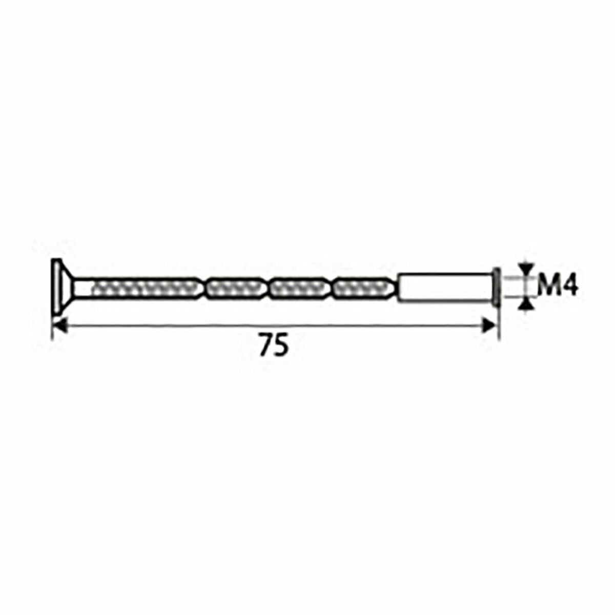 Vite passante multitaglio EDM 85633 TRN02 Acciaio M4 x 75 mm (4 Unità) 5 S7920602_3