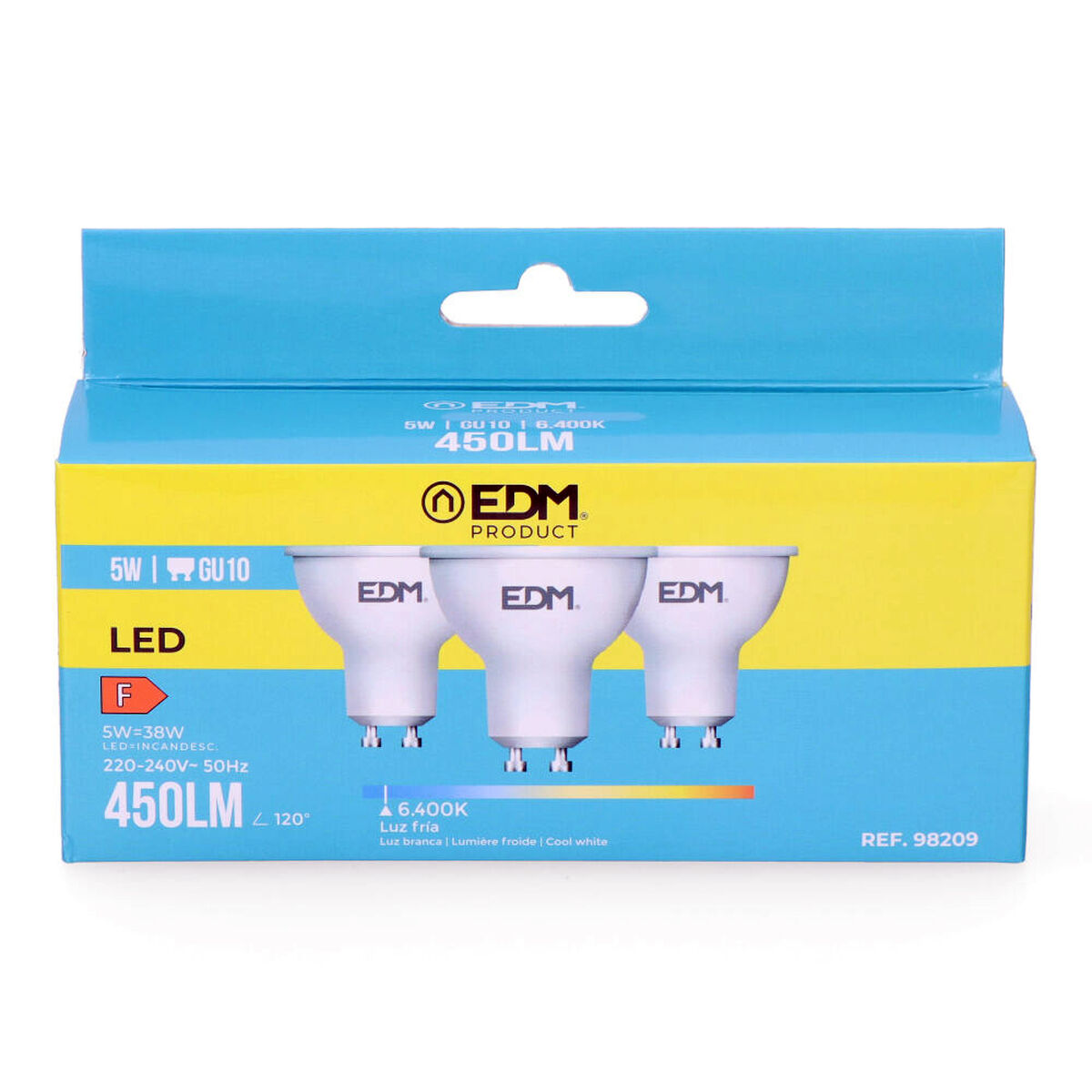 Confezione da 3 lampadine LED EDM 98209 F 5 W 45 W 38 W GU10 450 lm Ø 5 x 5,5 cm (6400 K) 4 S7917420_2