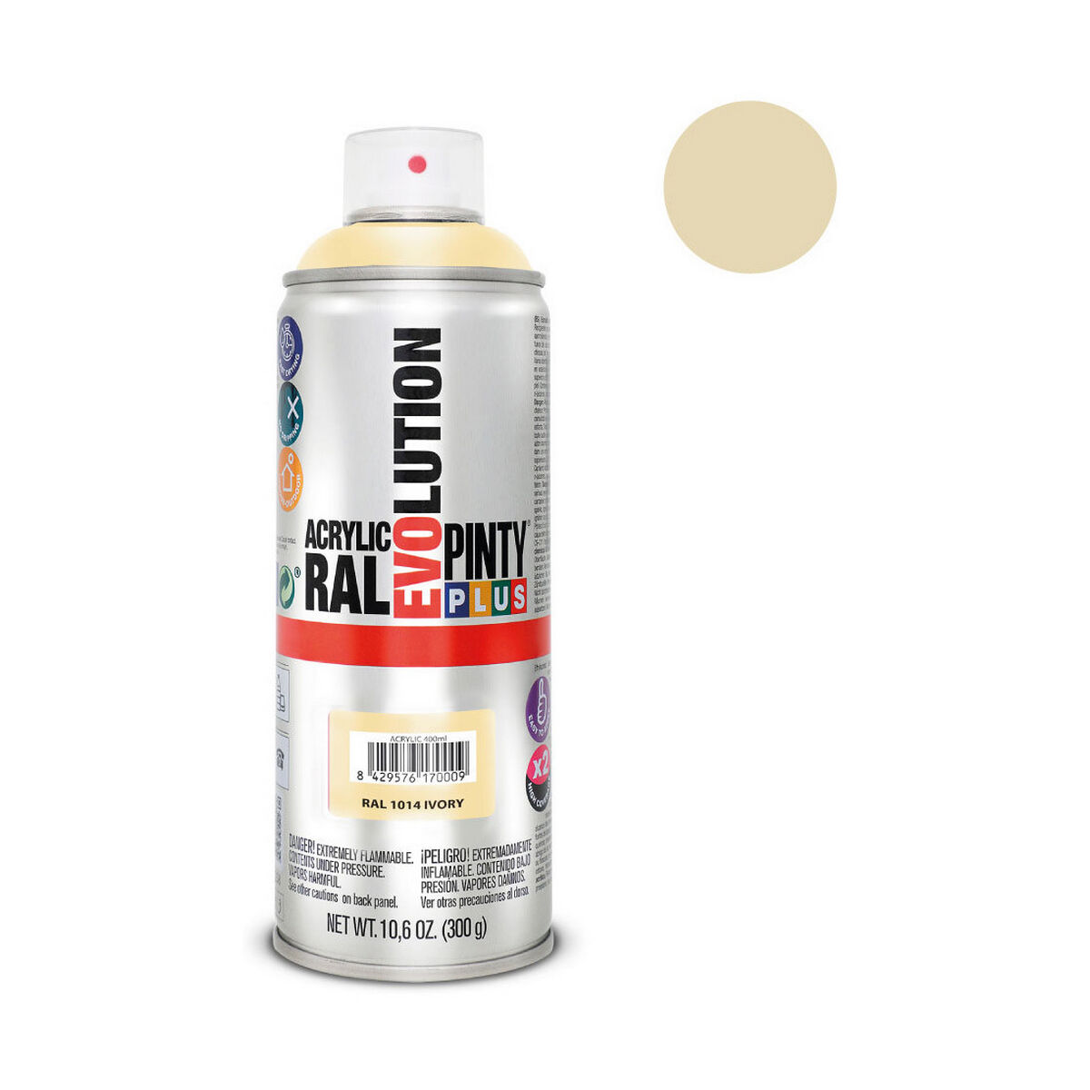 Vernice spray Pintyplus Evolution RAL 1014 400 ml Avorio 3 S7910561_1