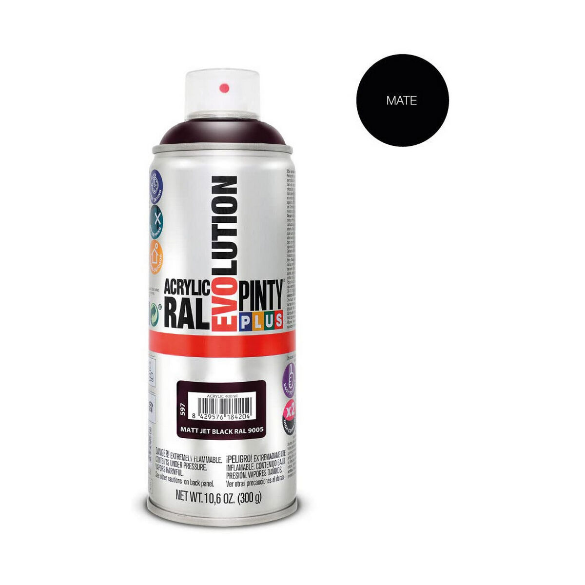 Vernice spray Pintyplus Evolution RAL 9005 400 ml Mat Jet Black 3 S7902607_1