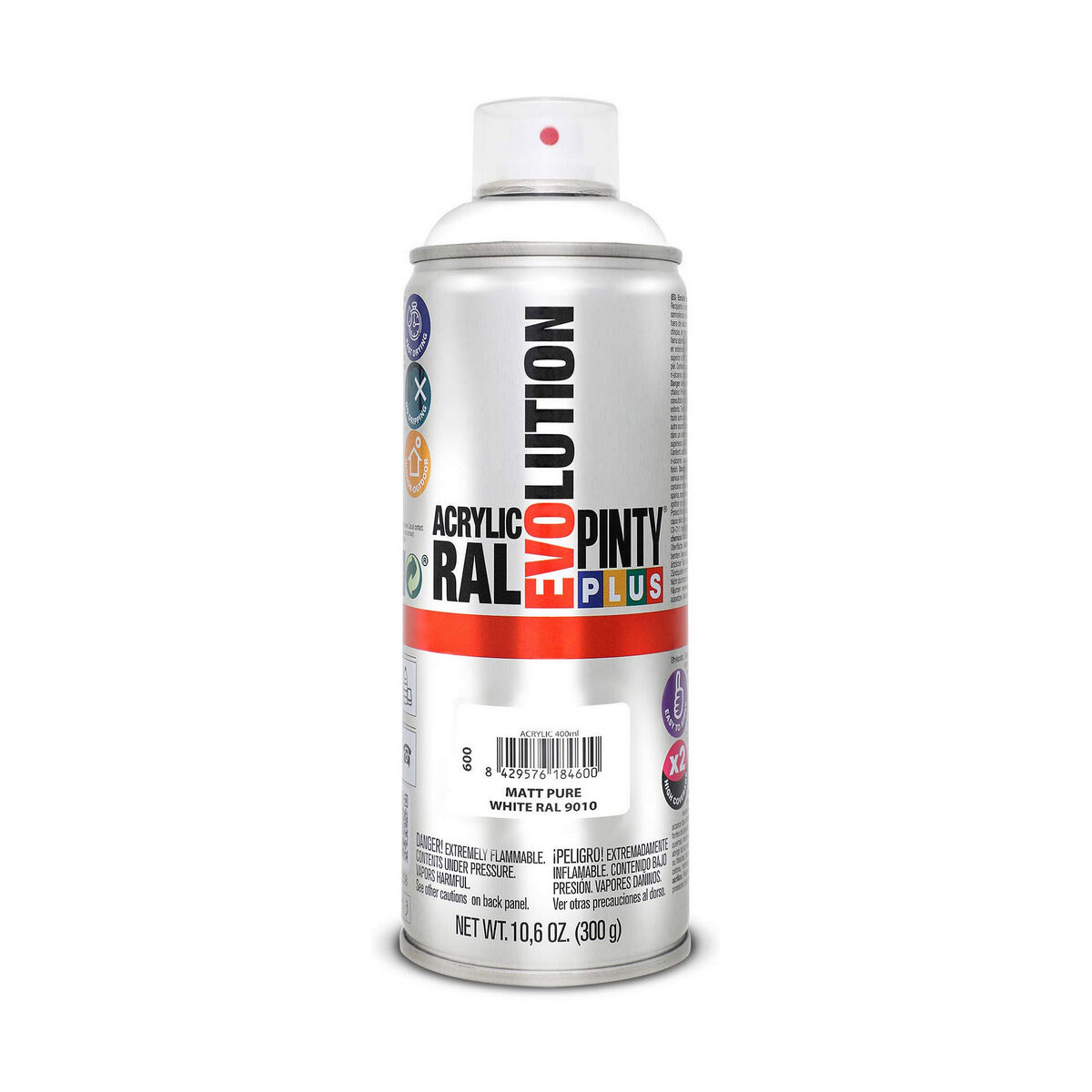 Vernice spray Pintyplus Evolution RAL 9010 400 ml Mat Pure White 2 S7902597_0