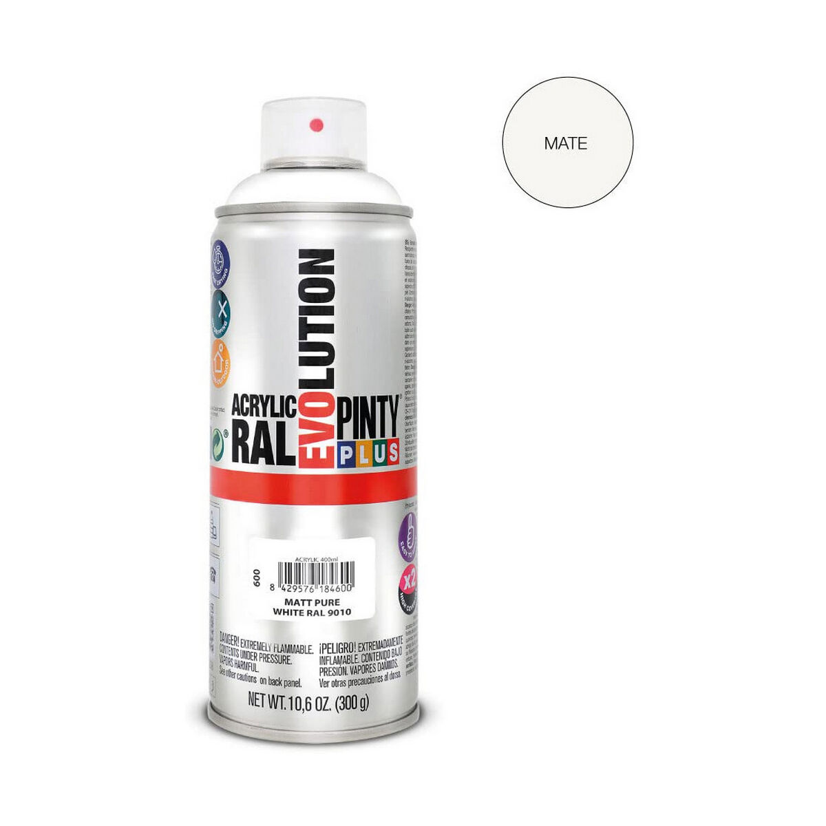 Vernice spray Pintyplus Evolution RAL 9010 400 ml Mat Pure White 3 S7902597_1